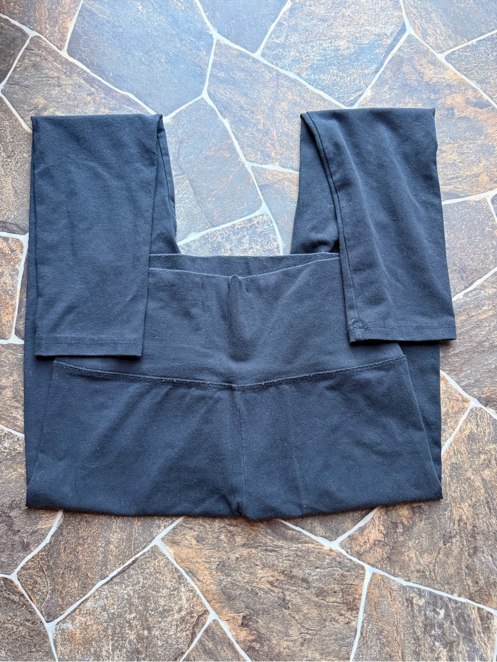 aerie Black cotton High-Waist Leggings with Wide Waistband